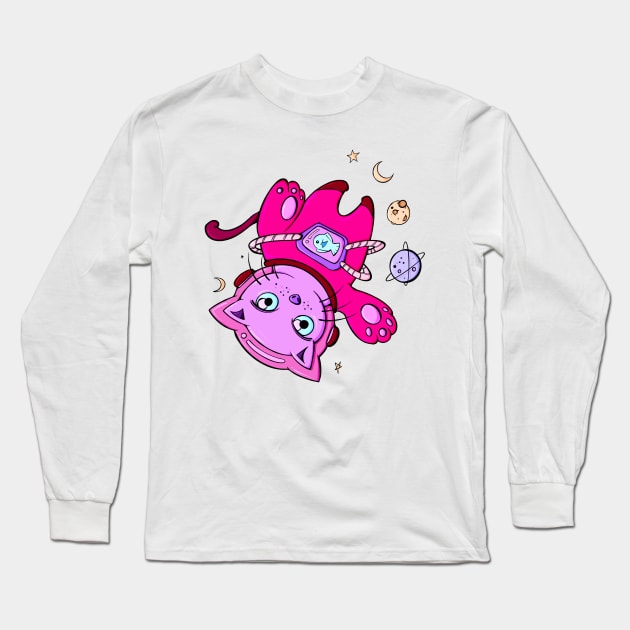 Cat Astronaut Long Sleeve T-Shirt by TKDoodle